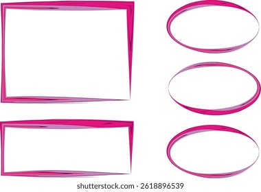 pink color pattern abstract borders set vector