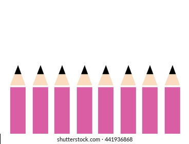 Pink Color Pencil Background Vector