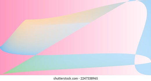 Pink Color Psychedelic Rainbow Shape Gradient Mesh. Digital Technology Dynamic Modern Smooth Surface. Smooth Minimal Pastel Multicolor Blurred Background. Fluid Layers Neon Futuristic Illustration.