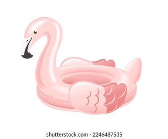 Pink color rubber swimming ring vector illustration isolated on white background