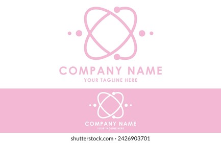 Rosa Farbe Einfache Form Atom Anfangsbuchstabe M Logo Design Rosa Farbe Einfache Form Atom Anfangsbuchstabe M Logo Design