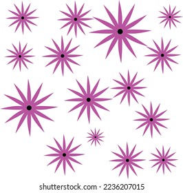 Pink color star isolated on a white background, abstract background for graphic work, wall art, poster, banner, celebration, textile art
