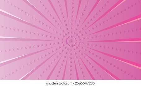 Pink Color Starburst and Sunburst abstract background vector illustration with wavy star pattern halftone for super selling offer banner and poster.