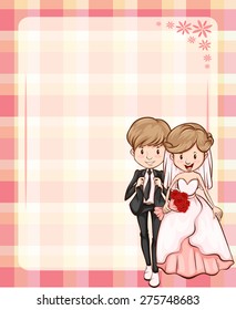 Pink color theme wedding invitation 