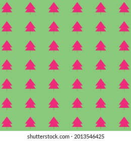 pink color tree patterns on green background, vector