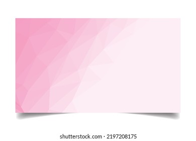 pink color triangulated background texture vector for business card template