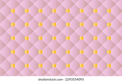 Pink color tringle seamless pattern in retro style with gold crown. Can be used for premium royal party. Luxury template with vintage leather texture. Background for king and little prince. Invitation