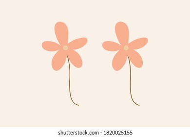 pink color twin flower vector design illustration