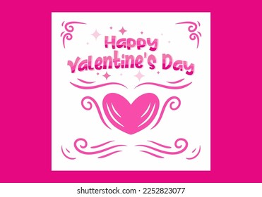 Pink color of valentine event banner design