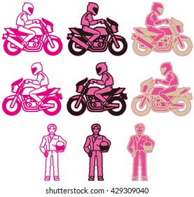 A pink color variations set at the motorcycle of Naked type.