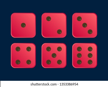 Pink color Vector Dice