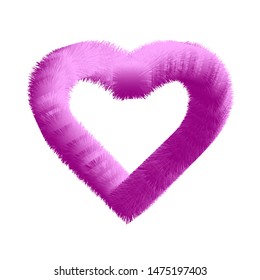 pink color vector heart shape illustration on white background 