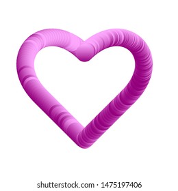 pink color vector heart shape illustration on white background 