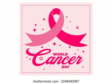 Pink color of World Cancer day social media banner design