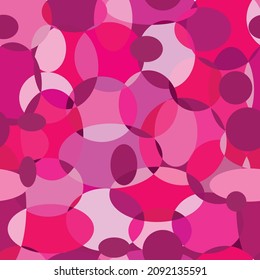 Círculos abstractos de color rosa repiten ilustración vectorial de patrón, diferentes tonalidades de fondo de mosaico rosado y abstracto