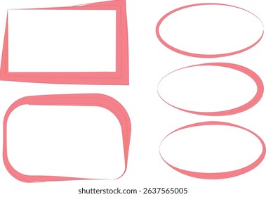 pink colored abstract irregular frames shapes set