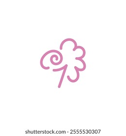 Pink Colored Animal Sheep with Number 7 Logo Design Vector