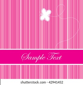 pink colored barcode background with a butterfly