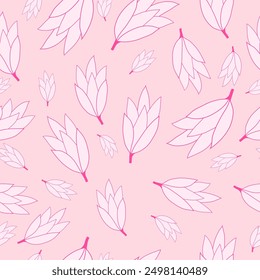 Pink colored flowers with pinkish tint background seamless pattern