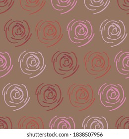 Las rosas dibujadas a mano de color rosa se repiten sin inconvenientes