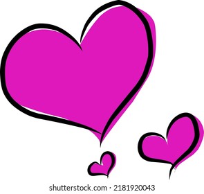 Un vector cardíaco de color rosa