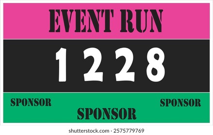 Pink colored marathon number bib isolated on white.