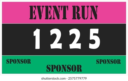 Pink colored marathon number bib isolated on white.