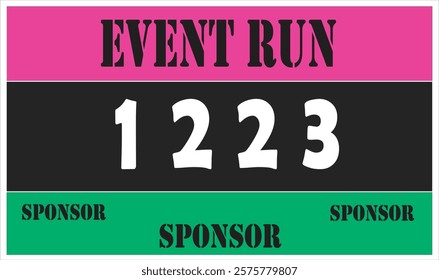 Pink colored marathon number bib isolated on white.