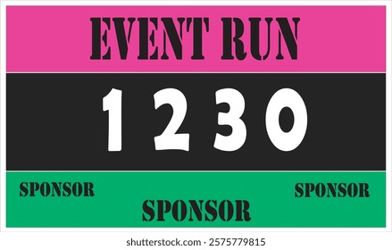 Pink colored marathon number bib isolated on white.