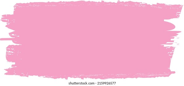 pink colored vector brush painted banner frame on white background