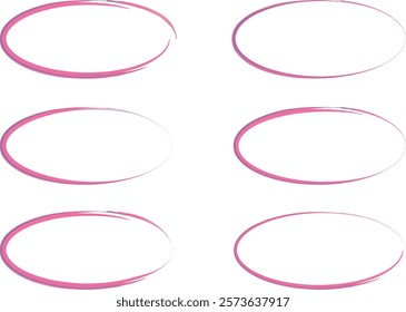 pink colorful abstract frames ellipses set vector