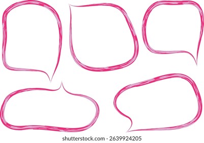 pink colorful art pattern speech bubbles set