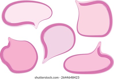 pink colorful creative art outline speech bubbles with background
