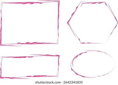 pink colorful decorative geometric abstract frames