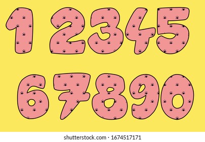 pink colorful  drawn vector set
