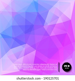 Pink. Colorful geometric background with triangles. Vector EPS10.