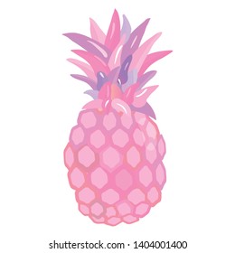 Pink colorful pineapple. Summer background