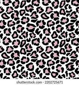 Pink colorful seamless leopard print background. Wild exotic animal print design. Vector wallpaper.