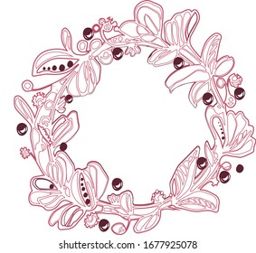 Pink colors hand drawing floral frame made in vector illustration decoration art wedding nature floral flower frame element romantic card ornate texture artistic summer border pattern design paper