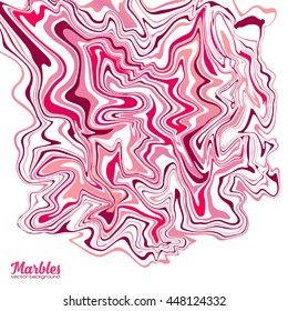 Pink colors vector wavy marble effect abstract background