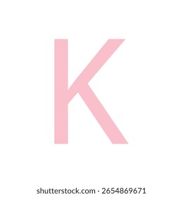 Ilustración vectorial de arte de Clip simple de la letra K del color rosa 