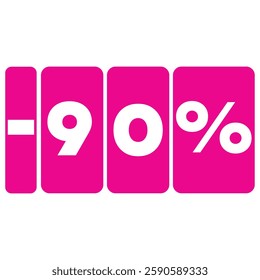 Pink coloured Flat 90% Off - offer sale vector