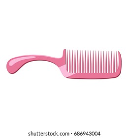 Pink Comb Icon. Cartoon Illustration Of Pink Comb Vector Icon For Web