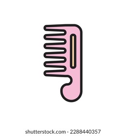 Pink Comb Icon Vector Illustration