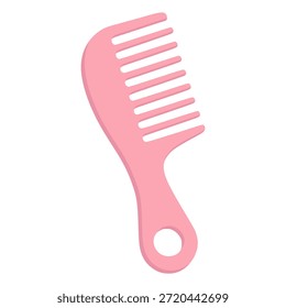 pink comb for kid accessory flat color vector illustration template design