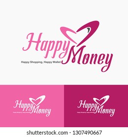 Pink combination mark logo design template concept suitable for business shop cosmetics fashion