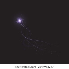 Pink comet png with sparkling stars and dust. Powder dust light PNG. Magic shining pink dust. Fine, shiny dust bokeh part	
