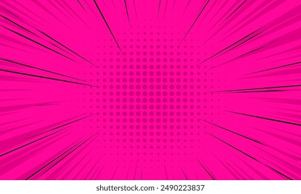 Rosa Comic-Hintergrund mit abstraktem Zoom-Effekt