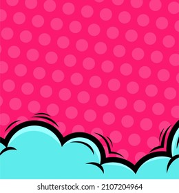 Pink Comic Background With Cloud