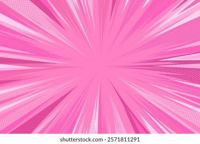 Pink comic book background. Pop art halftone style background for magazine, cover, ad, banner, websites